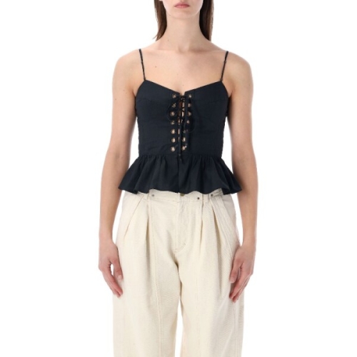  이자벨마랑 ISABEL MARANT 레이스업 스파게티 스트랩 돌마 탑 HT0824