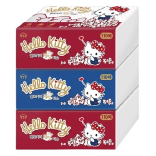 아이티씨 헬로키티 팝업티슈 골드 110매 (3입) (16팩(48입))