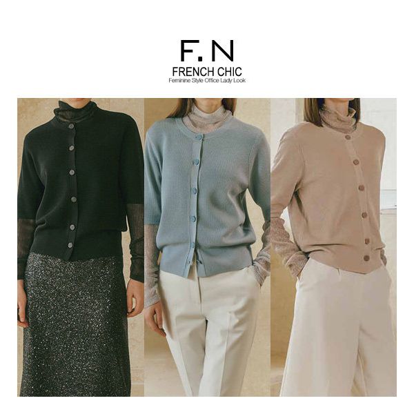 에프엔 F.N 라운드 반팔 가디건 G251 296161_이미지