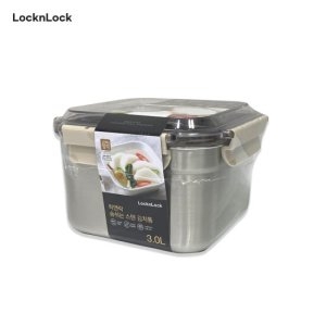 락앤락 숨쉬는 스텐 김치통 정사각 3L (1개)_이미지