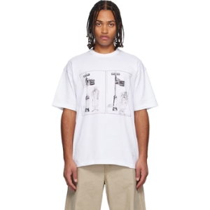 꼼데가르송 화이트 프린트 티셔츠 252057M213009