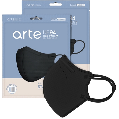 우드림썬코리아 아르떼 스탠다드 핏 더뉴 KF94 대형 블랙 25매입 (100매)