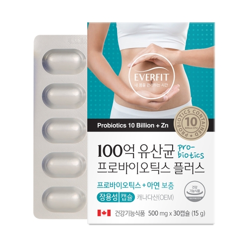 극동에치팜 내츄럴플러스 100억 유산균 프로바이오틱스 플러스 500mg 30캡슐 (3개)