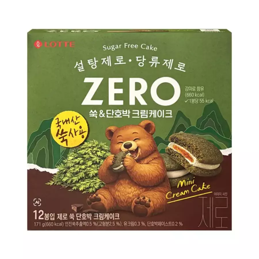 롯데제과 제로 쑥 단호박 크림케이크 171g (1개)_이미지
