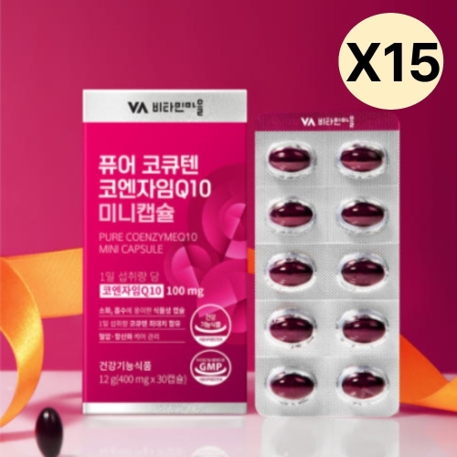 비타민마을 퓨어 코큐텐 코엔자임Q10 미니 30캡슐 (15개)_이미지