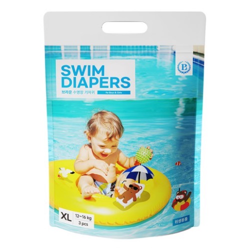 브라운 수영장 기저귀 팬티형 특대형-공용 (45매)_이미지