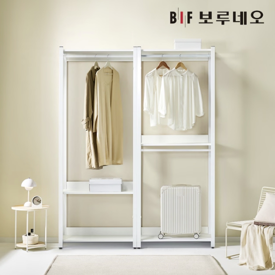 BIF보루네오 아이든 시스템 행거 철제 A 옷행거 드레스룸 세트 1600_이미지