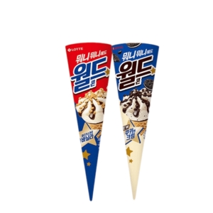 롯데 월드콘 아이스크림 바닐라 쿠키앤크림 12개씩 총24개 초등 중등 간식 학원 유치원 사무실_이미지