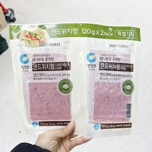 대상 청정원 참나무로 훈연한 샌드위치햄 120g (4개)_이미지