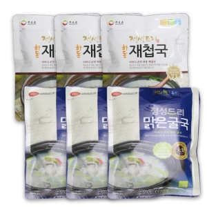 하동 재첩국320g x 3팩 + 맑은굴국350g x 3팩