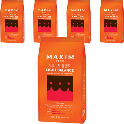 동서식품 맥심 시그니처 블렌드 라이트 밸런스 1kg (5개)