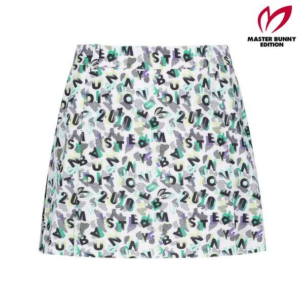 마스터바니에디션 레터링 플리츠 믹스 큐롯 스커트 421C2PC371_WH