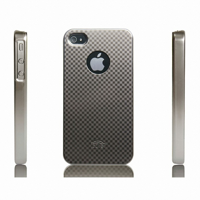 아이커버 SNAP ON HIGH GLOSSY CHECK PATTERN CASE DARK SILVER (아이폰4/4S)