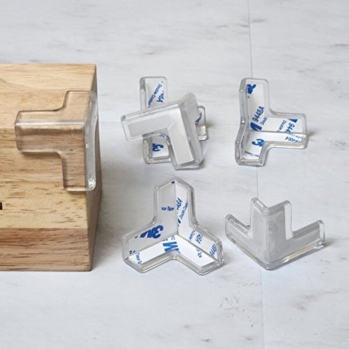 3M 투명 실리콘 모서리보호대 아기안전 가드T타입-WBDE5E9_이미지