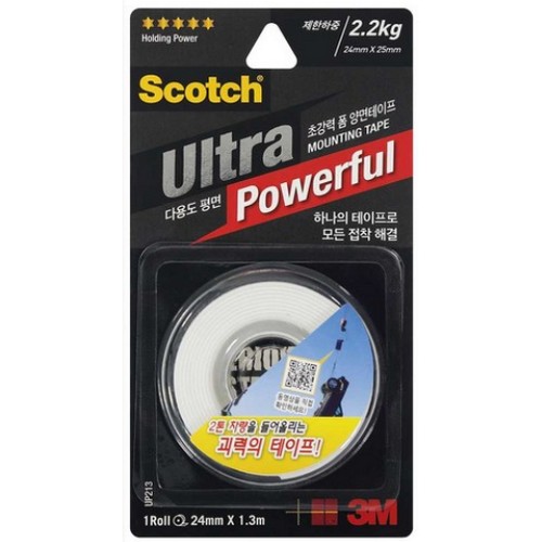 3M 스카치 UP213 다용도 평면 폼 양면테이프 24mm x 1.3m (1개)