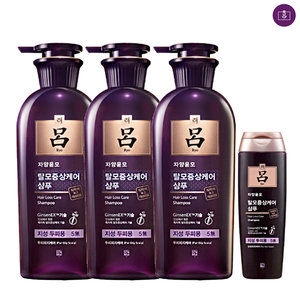  려 자양윤모 탈모증상케어 샴푸 지성 두피용 400ml+180ml 세트 [400ml 3개+180ml 1개]