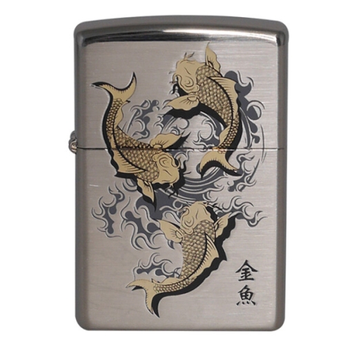 지포 오일 라이터 250-18 GOLD FISH NI R ZP-ZPH4MA044R_이미지