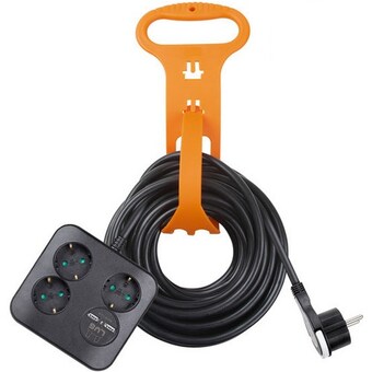 러그박스 큐브 3구 16A USB 연장선 멀티탭