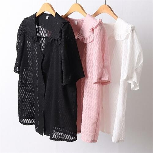 아이우먼 빅사이즈사랑해요 D502L105 브이넥모찌블라우스 YP