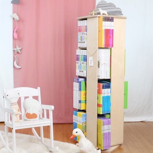 자작나무 4단 미르 회전 책장 400