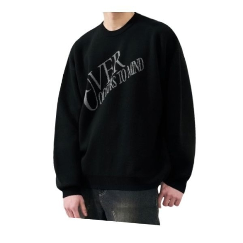 드로우핏 ltgt DRAW FIT 오커스 레터링 풀오버 니트 BLACK DFKN4108BK 418521