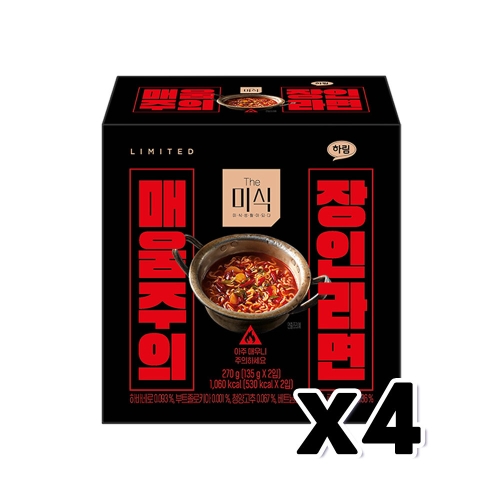 하림 더미식 매움주의 장인라면 135g (8개)