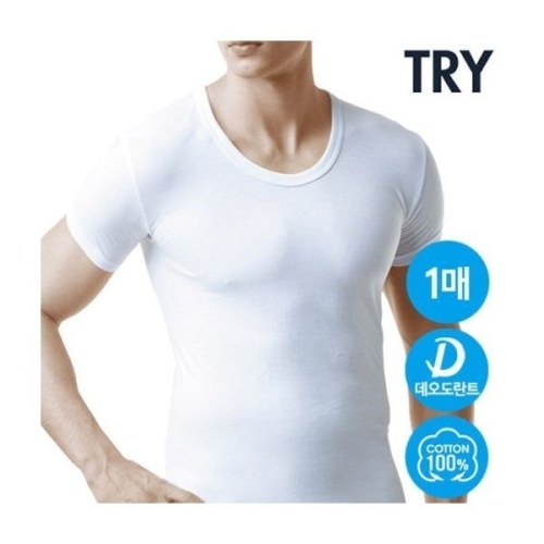 TRY 순면100 남성 데오도란트 반팔 런닝
