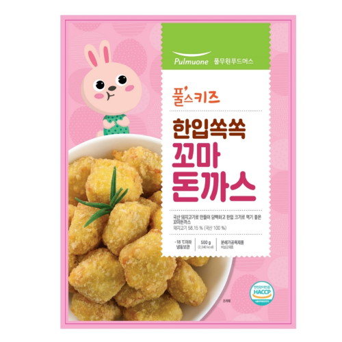 풀무원푸드머스 풀스키즈 한입쏙쏙 꼬마돈까스 500g이미지입니다. 누르면 해당 게시물로 새창이동합니다.