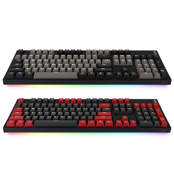 COX CK104 RGB BAR 투톤 이중사출 게이트론 기계식 레드그레이 (황축)_이미지