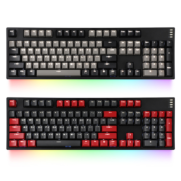 COX CK104 RGB BAR 투톤 이중사출 게이트론 기계식 레드그레이 (황축)