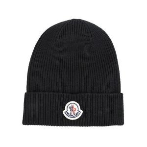 몽클레르 로고 울 비니 3B70500 A9342 (999, 블랙)_이미지