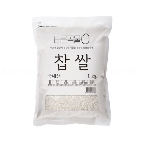 바른곡물 국산 찹쌀 (1kg,1개)