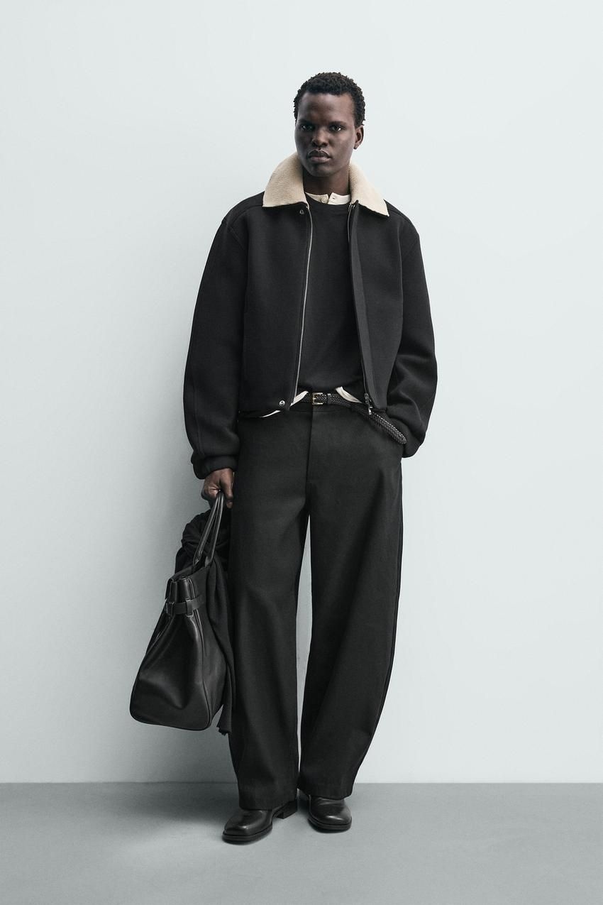자라 배색 칼라 하이테크 재킷 블랙 750771_이미지