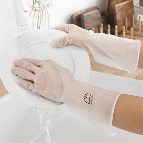 아이에스컴퍼니 애착 반투명 PVC 고무장갑 대형 (5켤레)_이미지