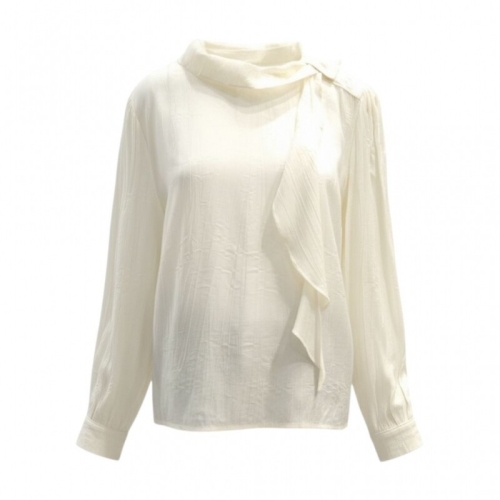 페이지플린 F6ABL402 프릴 타이 긴팔 블라우스