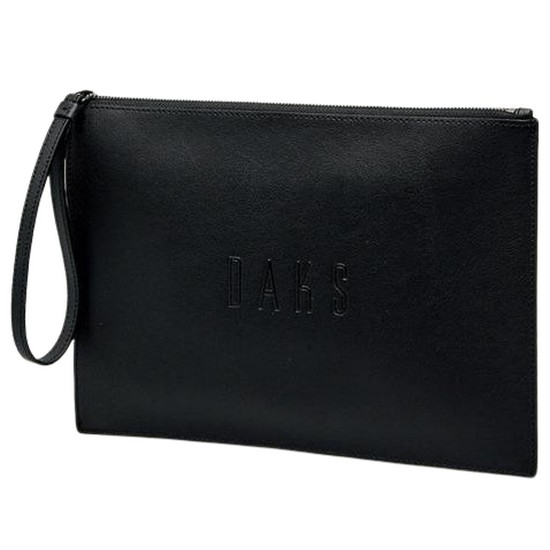 닥스 MEDIUM 소가죽 음각 로고 클러치백 DBBA1F953BK