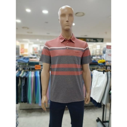 크로커다일 38496114- 세이브존05CP피케전판분할패턴제천에리주홍빛반팡티셔츠AATS240360_이미지