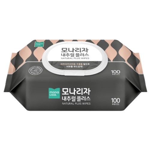 모나리자 내추럴 플러스 물티슈 캡형 100매 (5팩)_이미지
