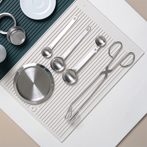 플래티넘 실리콘 드라잉 매트 휴대용 식기건조대 크림아이보리