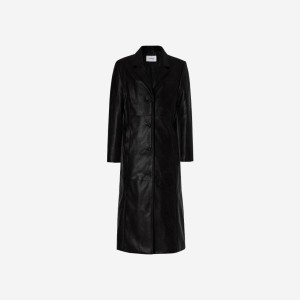 낫유어로즈 우먼 제이드 롱 레더 코트 블랙 Not Your Rose Women Jade Long 가죽Coat Black 490587_이미지