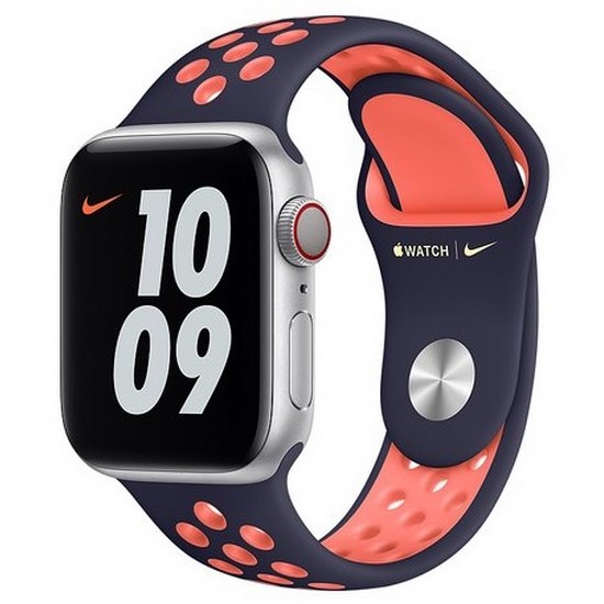 APPLE 블루 블랙/브라이트 망고 나이키 스포츠 밴드 (42mm/44mm)_이미지