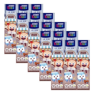 2080 키즈 3스텝 브레드 이발소 치약 소다버블향 75g (15개)_이미지