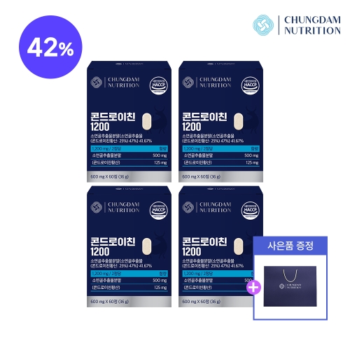 청담뉴트리션 콘드로이친 1200 600mg 60정 (4개)_이미지