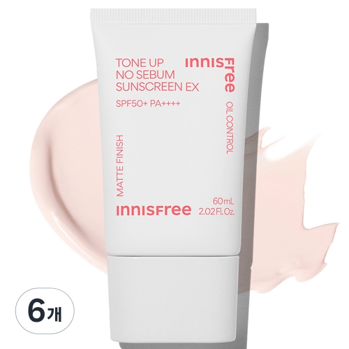 아모레퍼시픽 이니스프리 톤업 노세범 선스크린 EX 60ml (6개)