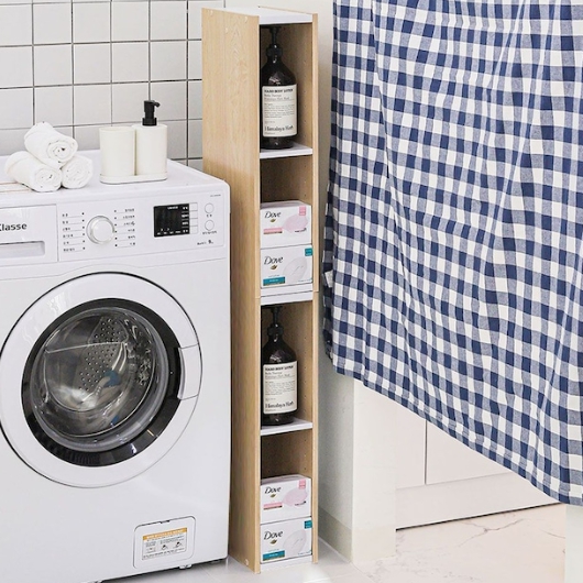 감성 우드 2단 일반형 틈새 수납장 200