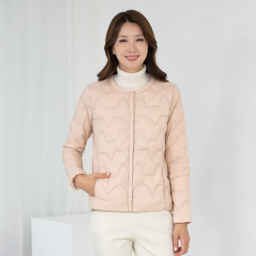 모슬린 엄마옷 라운드 라인 경량패딩점퍼 5RTY09123 중년여성/50대/60대/70대/마담/빅사이즈/할머니옷/여자