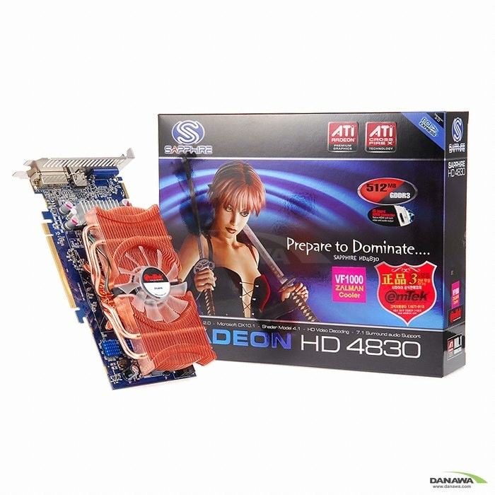 SAPPHIRE �󵥿� HD 4830 HDMI 512MB VF1000 �̿���