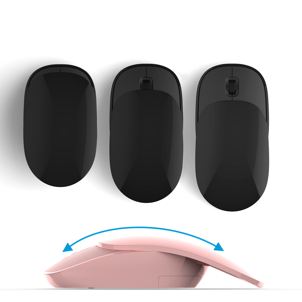 QSENN BM1100 Slide Fold 듀얼 무선 저소음 마우스 (핑크)_이미지