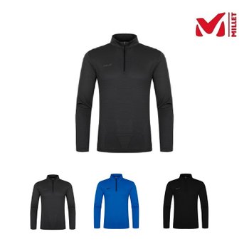 밀레(MILLET) 기능성 시그니처 긴팔 집업 티셔츠 MVUST320_이미지