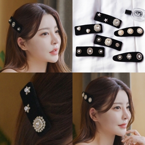 미스21 더니타 블링 진주 헤어핀 머리핀 똑딱핀 hp1592